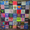 Classic T-shirt blanket with 49 12" panels.  Also referred to as a t-shirt quilt.